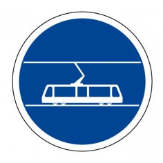 Panneau obligation voie tramways B27b