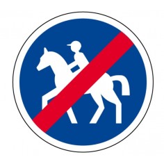 Panneau fin obligation chemin cavaliers B42