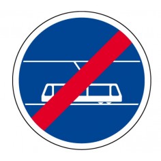 Panneau fin obligation voie tramways B45b