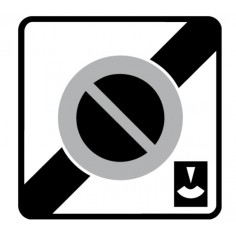 Panneau fin zone stationnement durée limitée B50c