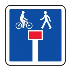 Panneau indication impasse sauf piétons et vélos C13d