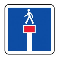 Panneau indication impasse sauf piétons C13c